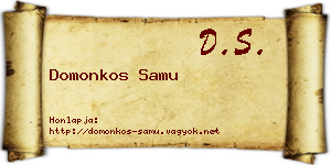 Domonkos Samu névjegykártya